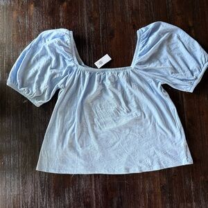 Old Navy Sky Blue Puff Sleeve Blouse